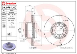 DISC FRANA BREMBO 09.9761.60 - Compatibil cu IVECO