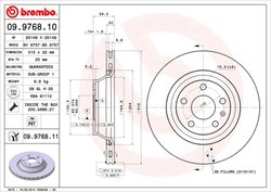 DISC FRANA BREMBO 09.9768.11 - Compatibil cu AUDI