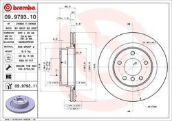 DISC FRANA BREMBO 09.9793.11 - Compatibil cu BMW, BMW (BRILLIANCE)