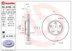 DISC FRANA BREMBO 09.9799.11 - Compatibil cu TOYOTA