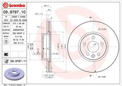 DISC FRANA BREMBO 09.9797.11 - Compatibil cu FORD, SEAT, VW