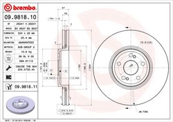 DISC FRANA BREMBO 09.9818.11 - Compatibil cu RENAULT