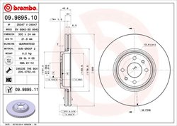 DISC FRANA BREMBO 09.9895.11 - Compatibil cu FENGXING, RENAULT