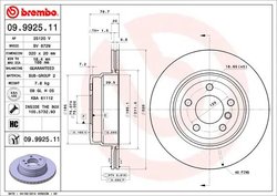 DISC FRANA BREMBO 09.9925.11 - Compatibil cu BMW