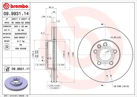Disc frana Brembo 09.9931.11