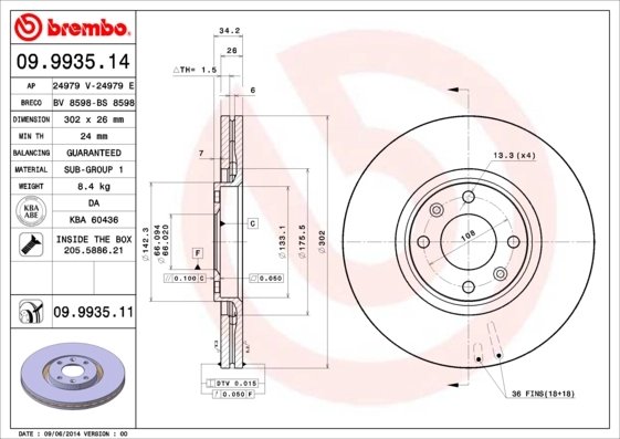 Disc frana Brembo 09.9935.11