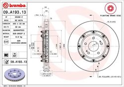 DISC FRANA BREMBO 09.A193.13 - Compatibil cu MITSUBISHI