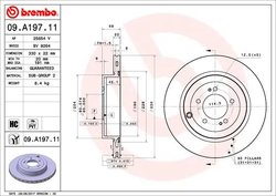 DISC FRANA BREMBO 09.A197.11 - Compatibil cu MITSUBISHI