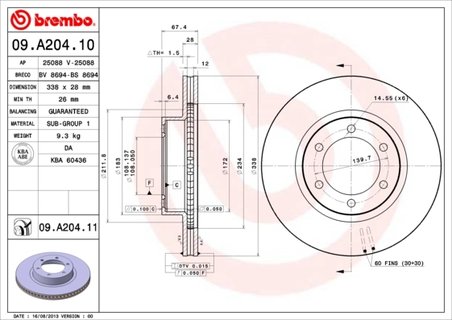 Disc frana Brembo 09.A204.11