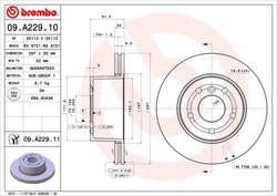 DISC FRANA BREMBO 09.A229.11 - Compatibil cu LAND ROVER