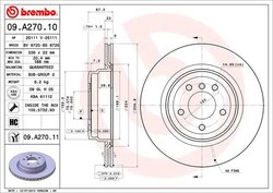 DISC FRANA BREMBO 09.A270.11 - Compatibil cu BMW, BMW (BRILLIANCE)