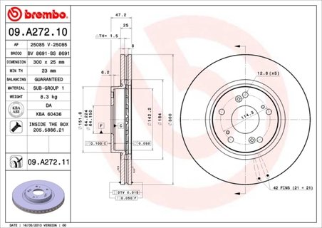 Disc frana Brembo 09.A272.11