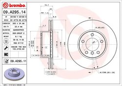 DISC FRANA BREMBO 09.A295.11 - Piesa auto compatibila cu mai multe marci