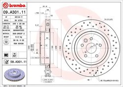 DISC FRANA BREMBO 09.A301.11 - Compatibil cu LEXUS