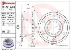 DISC FRANA BREMBO 09.A315.60 - Compatibil cu IVECO