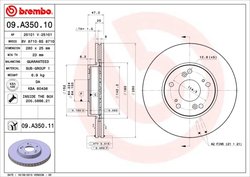 DISC FRANA BREMBO 09.A350.11 - Compatibil cu HONDA