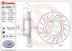DISC FRANA BREMBO 09.A353.11 - Compatibil cu MERCEDES-BENZ