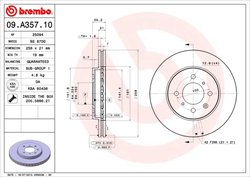 DISC FRANA BREMBO 09.A357.10 - Compatibil cu HONDA