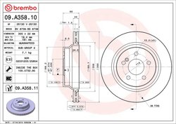 DISC FRANA BREMBO 09.A358.11 - Compatibil cu MERCEDES-BENZ, MERCEDES-BENZ (BBDC)