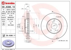 DISC FRANA BREMBO 09.A386.11 - Compatibil cu LEXUS, TOYOTA