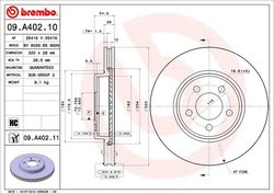 DISC FRANA BREMBO 09.A402.11 - Compatibil cu CHRYSLER, DODGE