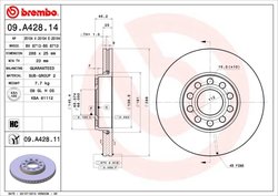 DISC FRANA BREMBO 09.A428.11 - Compatibil cu SKODA, VW