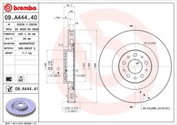 DISC FRANA BREMBO 09.A444.41 - Compatibil cu FIAT, OPEL, VAUXHALL