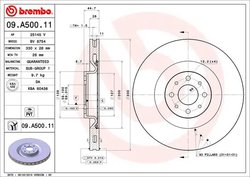 DISC FRANA BREMBO 09.A500.11 - Compatibil cu LANCIA