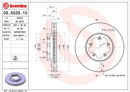 Disc frana Brembo 09.A529.10