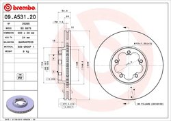 DISC FRANA BREMBO 09.A531.20 - Compatibil cu FORD