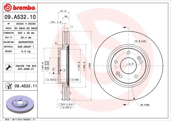 Disc frana Brembo 09.A532.11