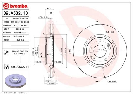 Disc frana Brembo 09.A532.11