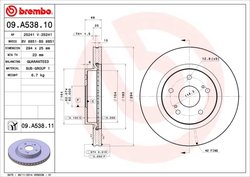 Disc frana Brembo 09.A538.11