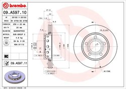 DISC FRANA BREMBO 09.A597.11 - Compatibil cu AUDI, VW