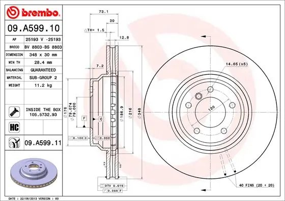Disc frana Brembo 09.A599.11