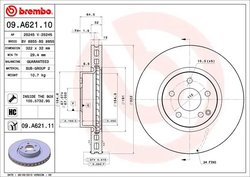 DISC FRANA BREMBO 09.A621.11 - Compatibil cu MERCEDES-BENZ, MERCEDES-BENZ (BBDC)