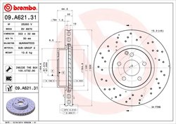 Disc frana Brembo 09.A621.31