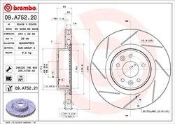 DISC FRANA BREMBO 09.A752.21 - Compatibil cu RENAULT