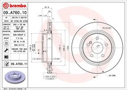 DISC FRANA BREMBO 09.A760.11 - Compatibil cu MERCEDES-BENZ, MERCEDES-BENZ (BBDC)