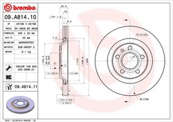 DISC FRANA BREMBO 09.A814.11 - Compatibil cu AUDI