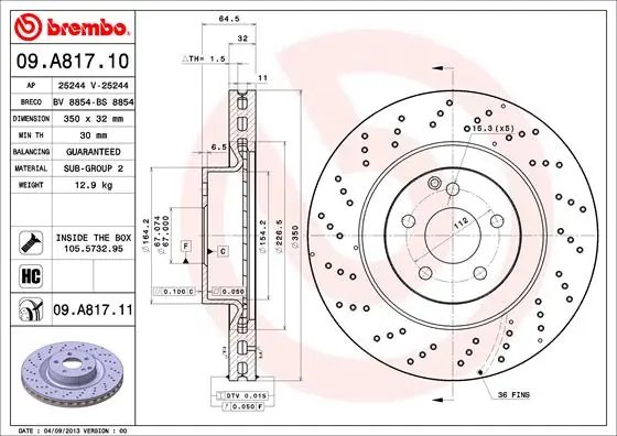 Disc frana Brembo 09.A817.11