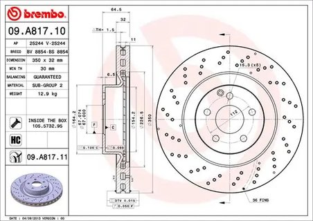 Disc frana Brembo 09.A817.11