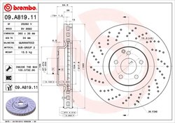 DISC FRANA BREMBO 09.A819.11 - Compatibil cu BRABUS, MERCEDES-BENZ