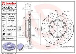 DISC FRANA BREMBO 09.A820.1X - Compatibil cu AUDI, AUDI (FAW)
