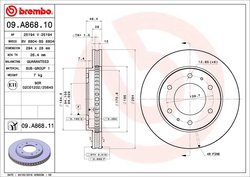 DISC FRANA BREMBO 09.A868.11 - Compatibil cu FIAT, MITSUBISHI, MITSUBISHI (GAC)
