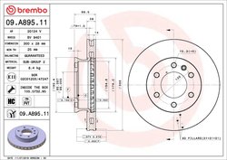 Disc frana Brembo 09.A895.11