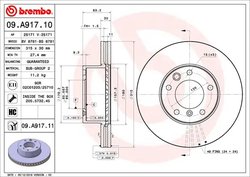 DISC FRANA BREMBO 09.A917.11 - Compatibil cu MERCEDES-BENZ, PUCH
