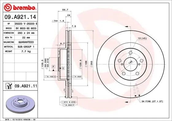 Disc frana Brembo 09.A921.11