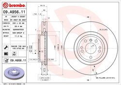 DISC FRANA BREMBO 09.A956.11 - Compatibil cu BRABUS, MERCEDES-BENZ