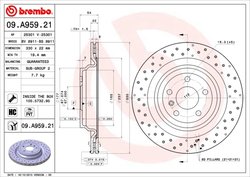 DISC FRANA BREMBO 09.A959.21 - Compatibil cu MERCEDES-BENZ